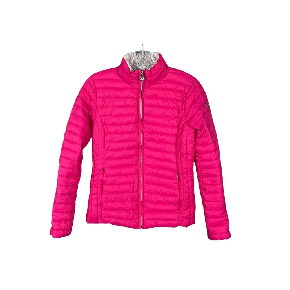 Michael Kors Hot Pink Packable Puffer Jacket Lightweight Quilted Coat Full Small